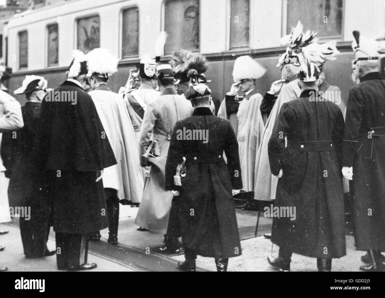 Wilhelm II., 27.1.1859 - 4.6.1941, deutscher Kaiser 15.6.1888 - 9.11.1918, Besuch in Österreich, Ankunft in Wien, 1911, Stockfoto