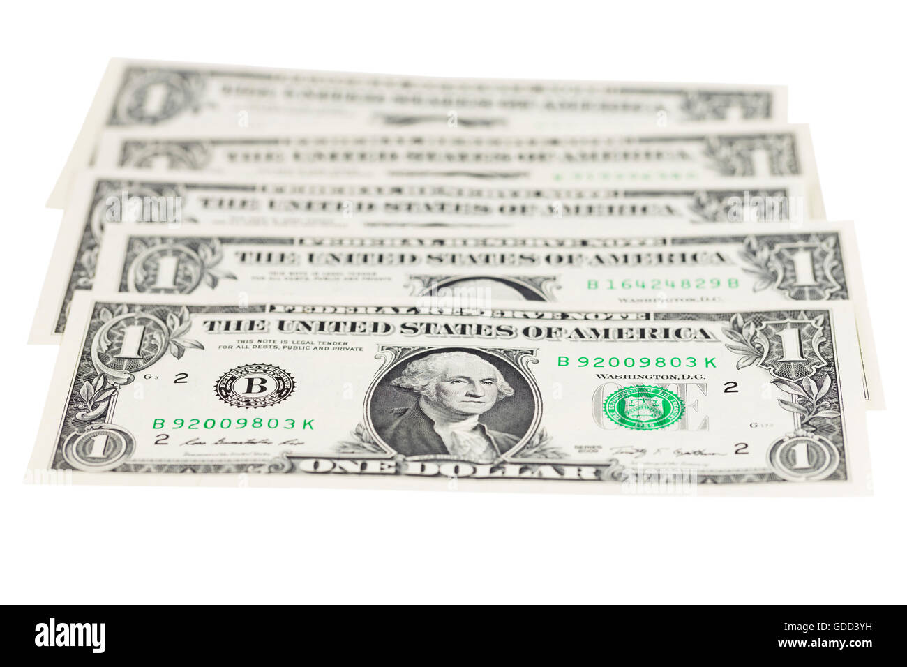 USA-1 Dollar-Banknoten Stockfoto