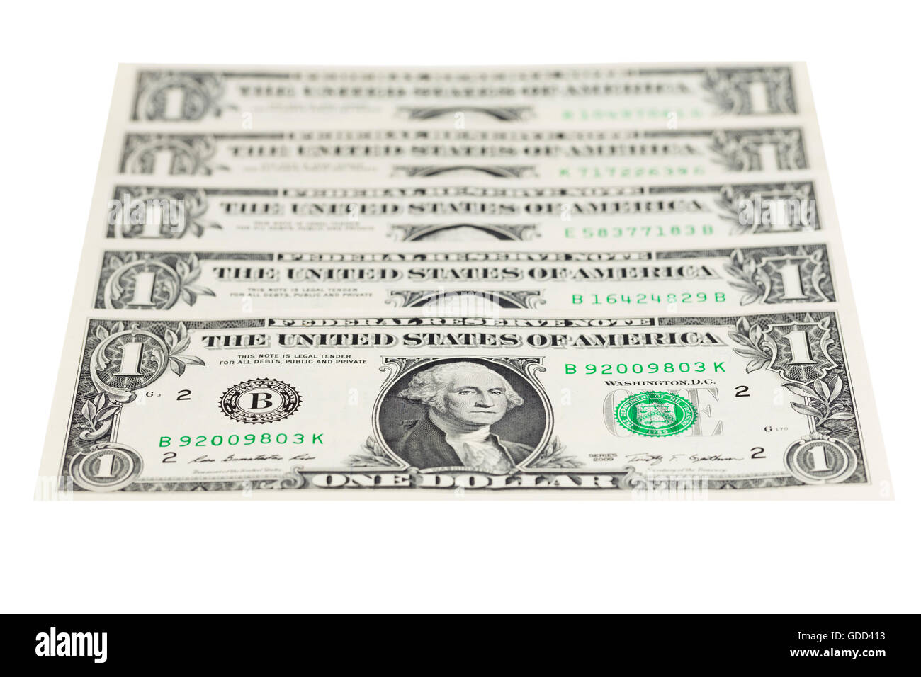 USA-1 Dollar-Banknoten Stockfoto