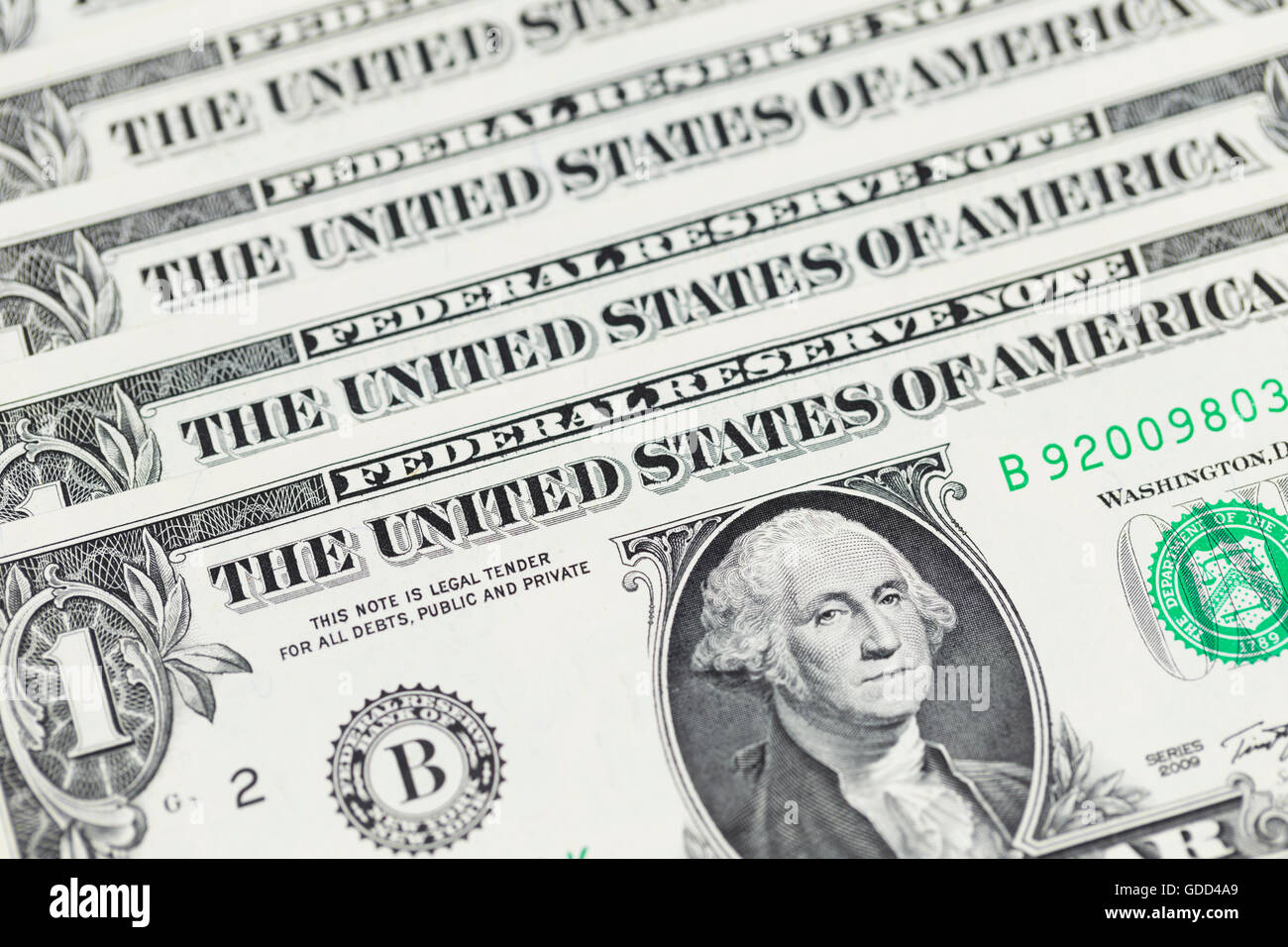 USA-1 Dollar-Banknoten Stockfoto