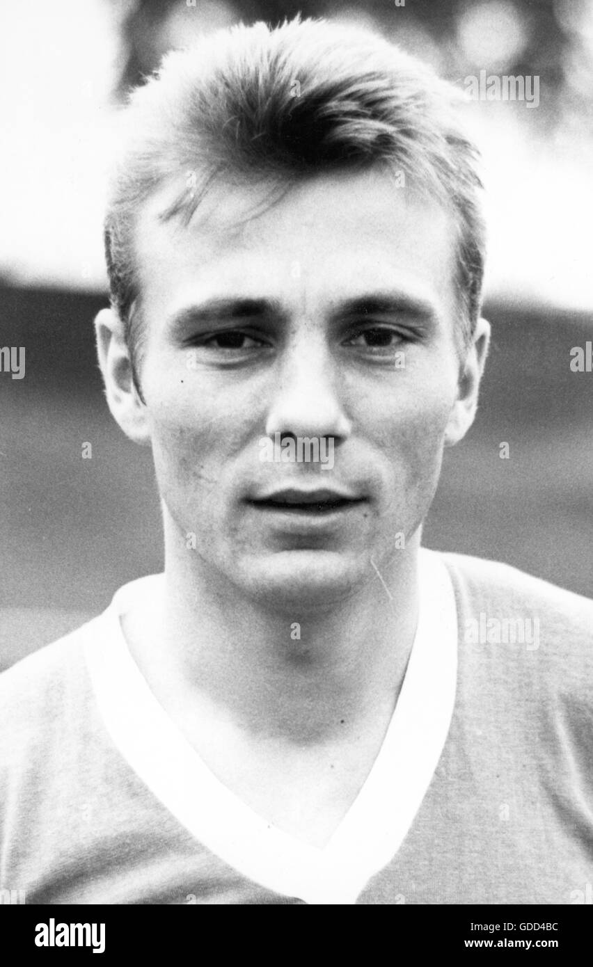 Libuda, Reinhard 'Stan', 10.10.1943 - 25.8.1996, deutscher Fußballspieler, Rechtsaußen des FC Schalke 04 1968 - 1972, Porträt, 13.8.1968, Stockfoto