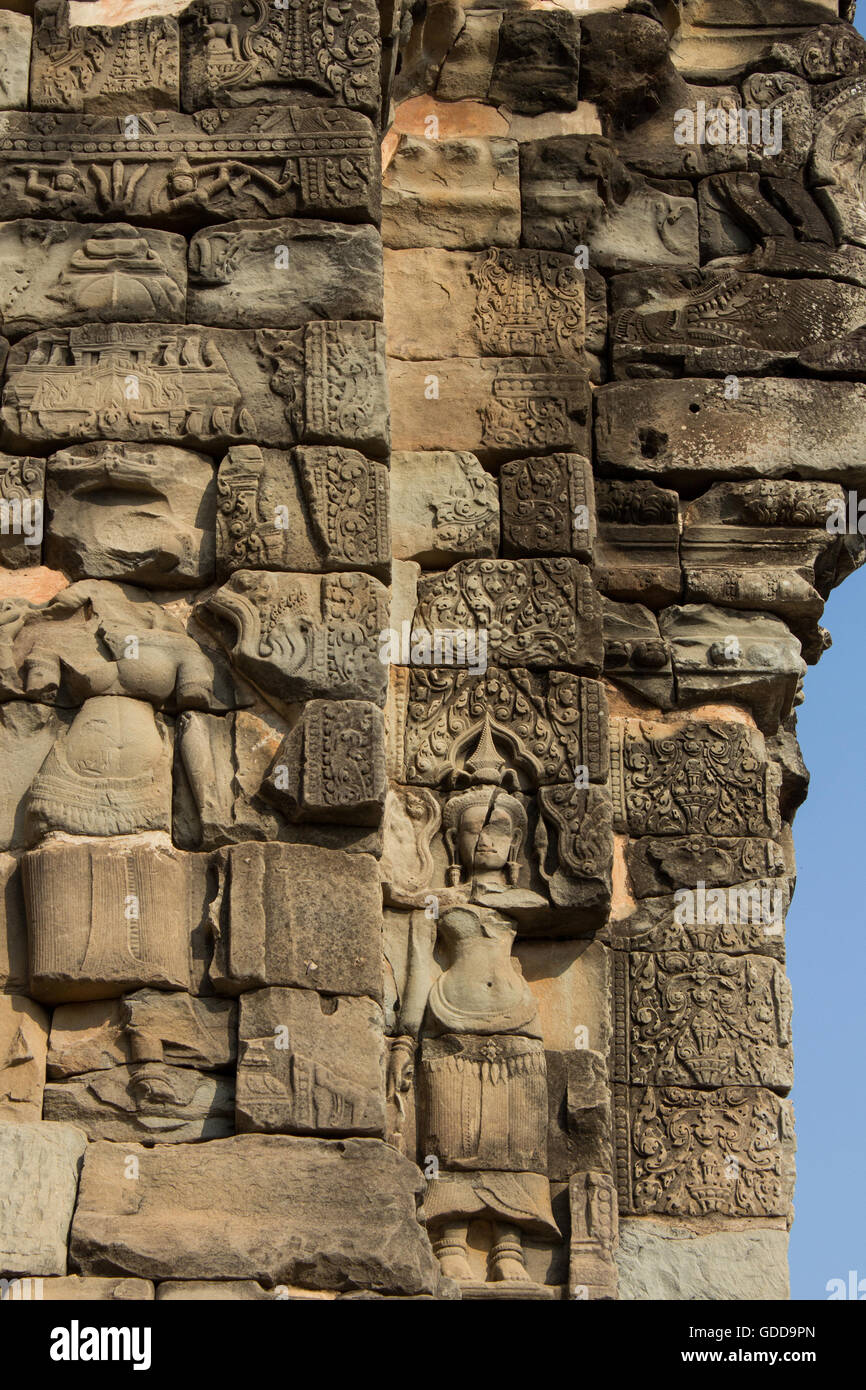 Aspara Statue / Steinbildhauen Tempel von Angkor Wat Stockfoto Aspara Statue / Steinbildhauen Tempel von Angkor Wat Stockfoto
