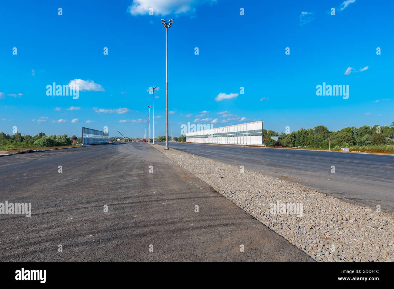 Blick auf die neue Autobahn. Stockfoto