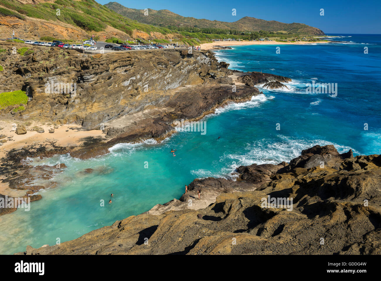 USA, Hawaii, Oahu, USA, Hawaii, Oahu, Honolulu, Halona Blowhole Lookout Stockfoto