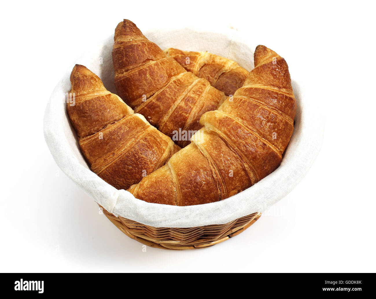 Croissants in Korb Stockfoto