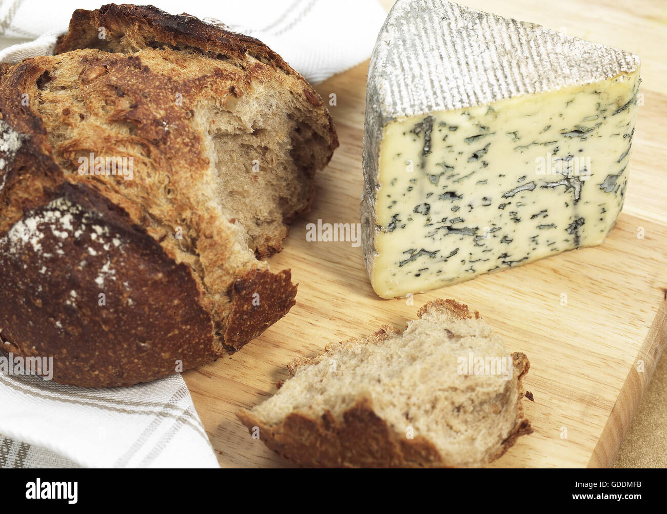 Bleu des Causses, französischen Käse in Aveyron, gemacht mit Kuhmilch Stockfoto