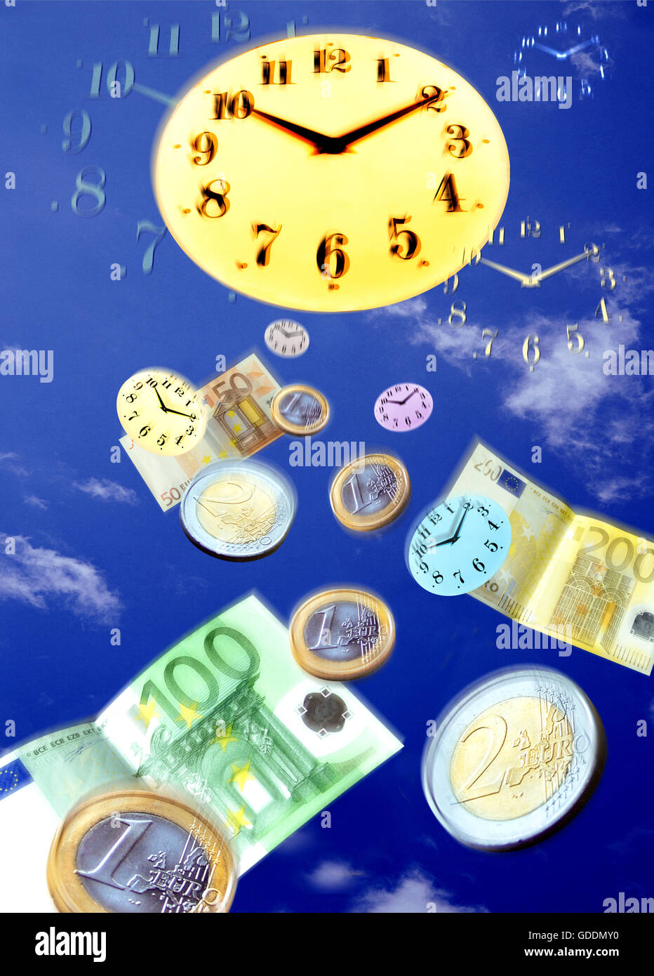 Zeit ist Geld, symbolisches Bild Stockfoto