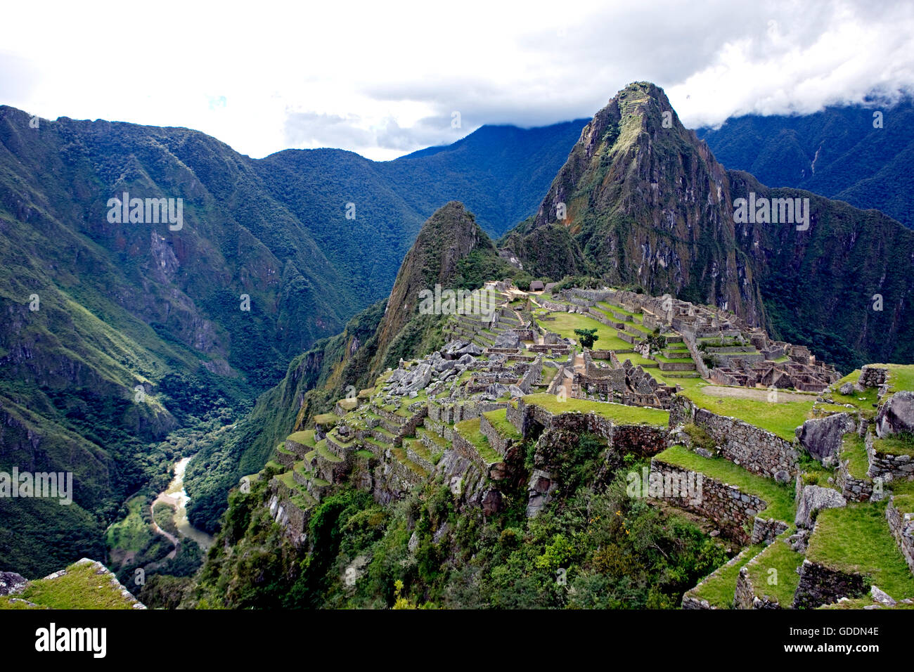 Machu Picchu, die verlorene Stadt der Inkas in Peru Stockfoto