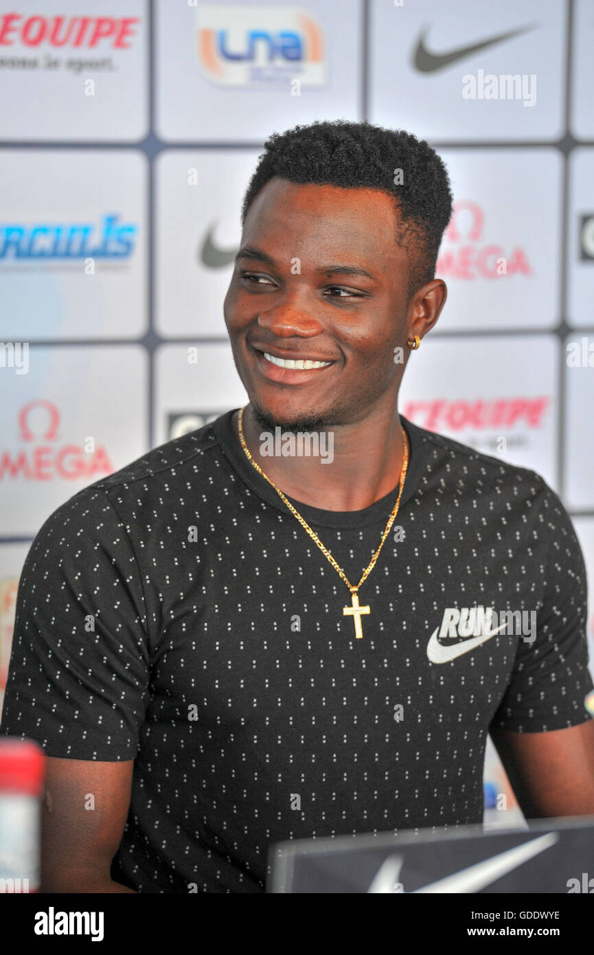 Monaco, Frankreich. 14. Juli 2016. Pressekonferenz der IAAF Diamond League Meeting. McLeod (Jamaika) © Aktion Plus Sport/Alamy Live-Nachrichten Stockfoto