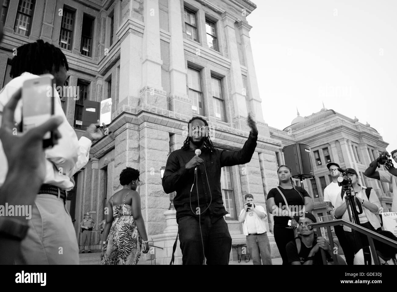 Texas, USA. 15. Juli 2016. Black lebt Angelegenheit Protest vor Texas Capitol Building © Corey Mendez/Alamy Live News Stockfoto