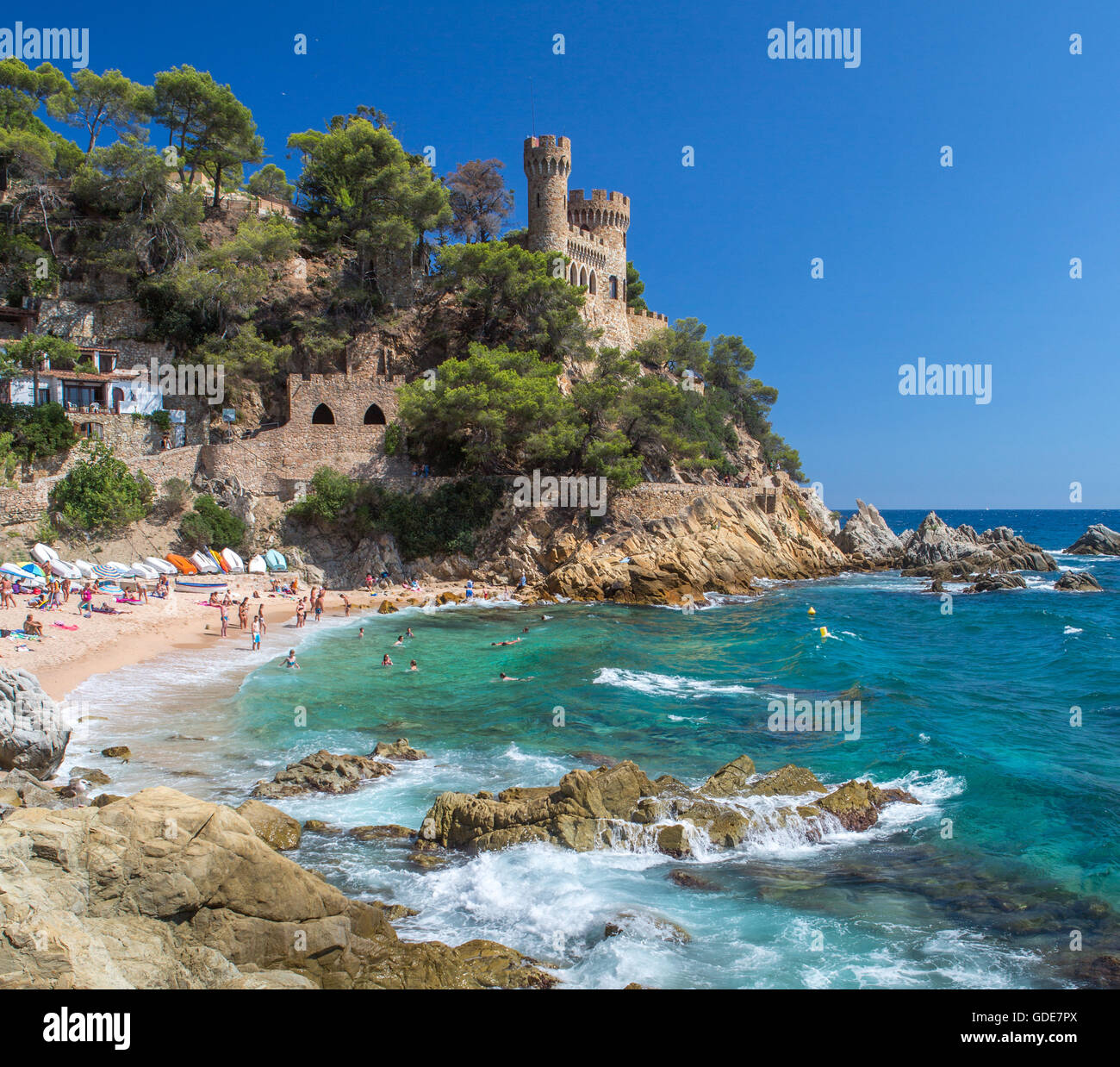 Spanien, Katalonien, Costa Brava, Lloret de Mar Stadtzentrum, Stockfoto