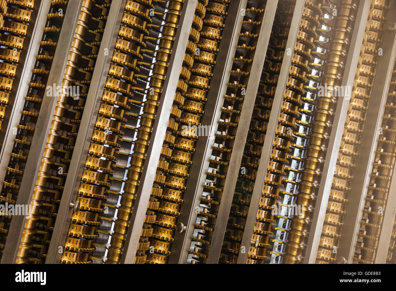 England, London, Kensington, Science Museum, Teil von Charles Babbage Unterschied Motor Nr. 2 datiert 1847-49 Stockfoto