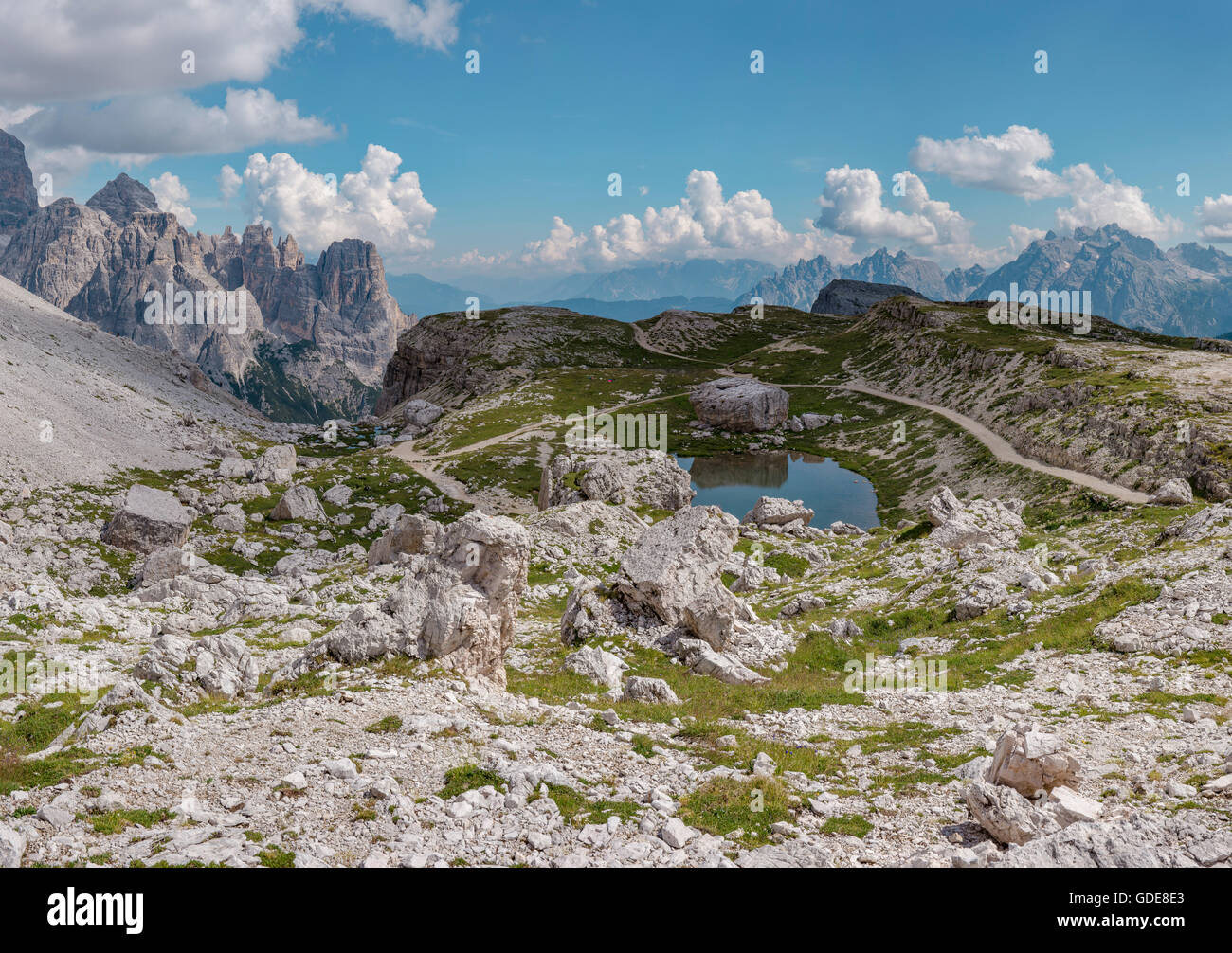 Misurina, Italia, Berg in der Nähe der Drei Zinnen, Tre Cimi di Laveredo Stockfoto
