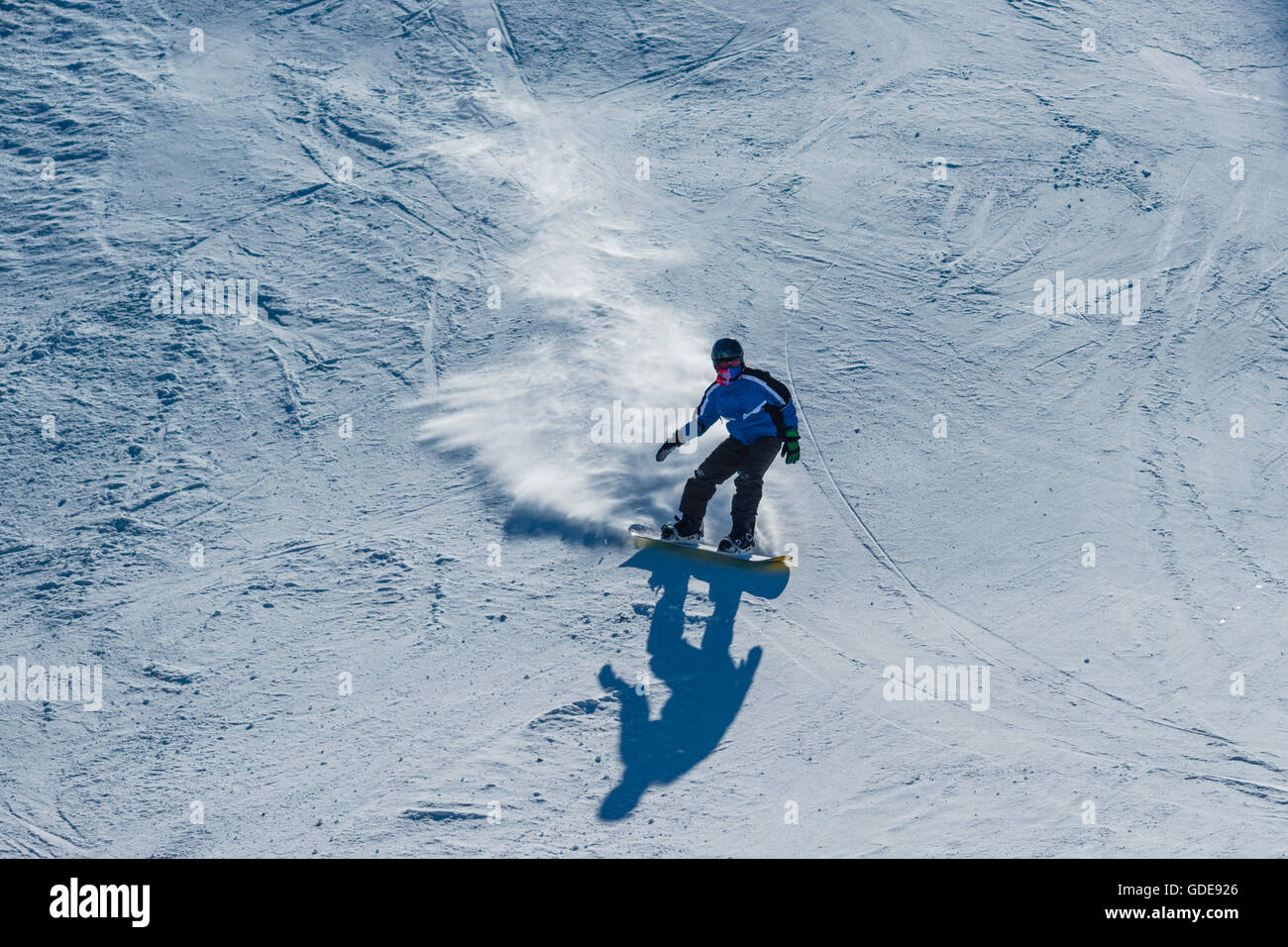 Snow Boarder, 14 Jahre, Berg Tegel, in der Nähe von Füssen, Allgäuer Alpen, Allgäu, Bayern, Deutschland, Europa Stockfoto