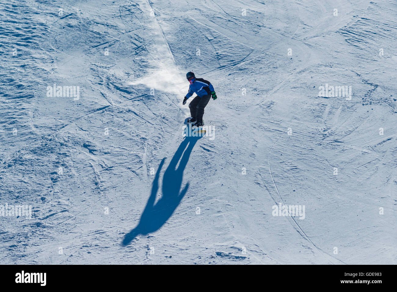Snow Boarder, 14 Jahre, Berg Tegel, in der Nähe von Füssen, Allgäuer Alpen, Allgäu, Bayern, Deutschland, Europa Stockfoto