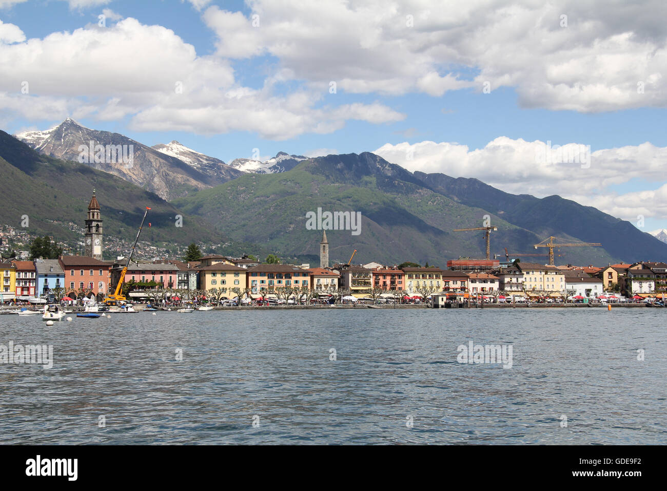 Schweiz, Europa, Ticino, Lago Maggiore, See, Berge, Ascona Stockfoto