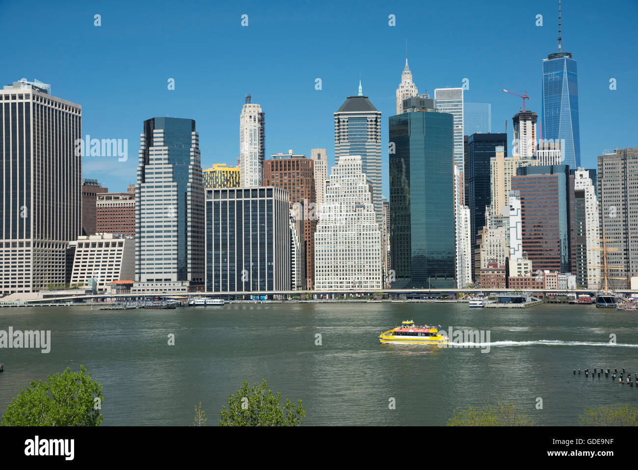 USA, New York, Brooklyn, DUMBO, Lower Manhattan aus Brooklyn Stockfoto