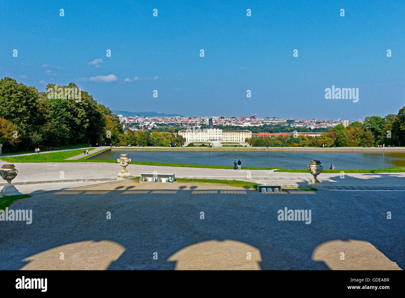 Schloss Schönbrunn, Park, Becken, Gloriette Stockfoto