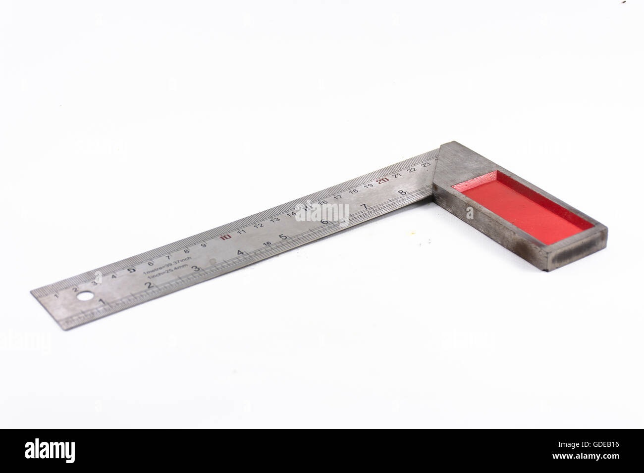 Maschinist quadratische Werkzeug isoliert auf weißem Hintergrund. Haushalt oder Ausrüstung für Handwerk. Stockfoto
