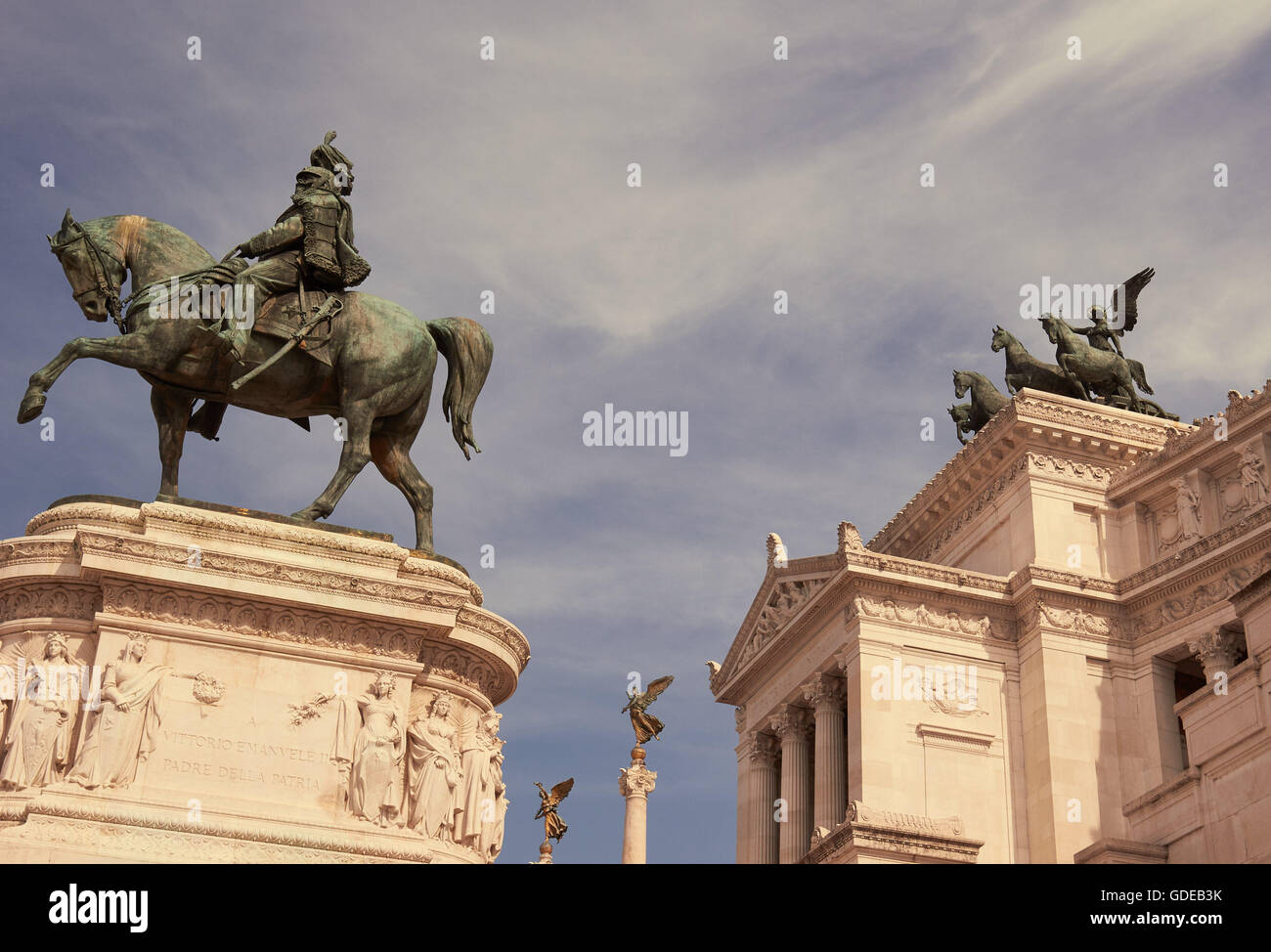 Reiterstandbild von Vittorio Emanuele II, Vittorio Emanuele Denkmal Rom Latium Italien Europa Stockfoto