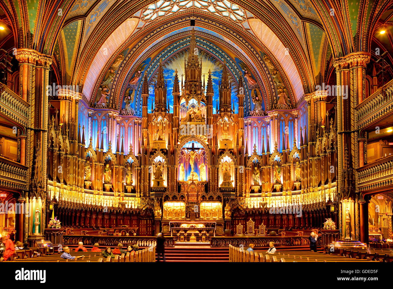 Notre-Dame-Basilika in Montreal Stockfoto