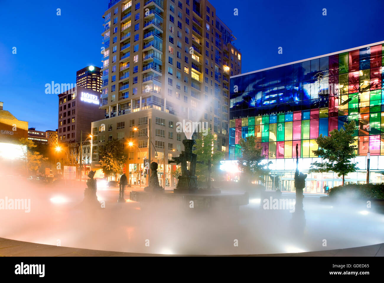 Die Joute, Brunnen von Jean-Paul Riopelle in Montreal Stockfoto