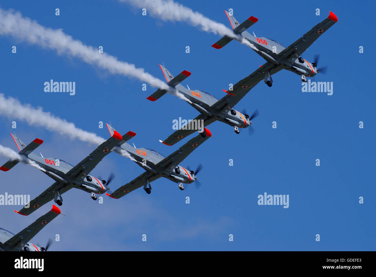 Orlik Kunstflugstaffel der polnischen Luftwaffe an RAF Fairford RIAT Stockfoto