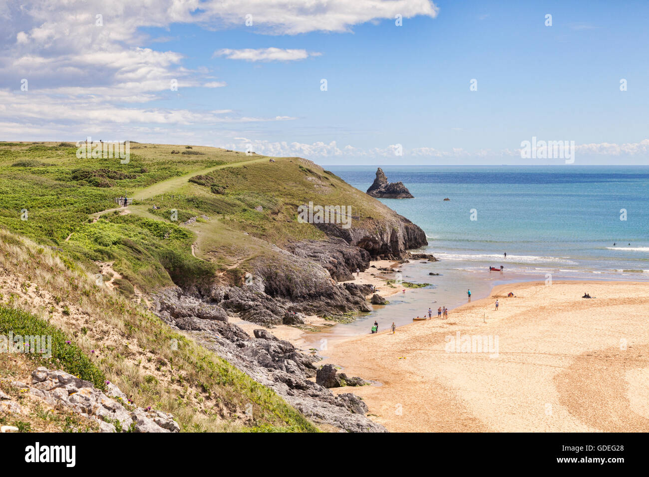 Der Strand von Broadhaven Süden, Stackpole Estate, Pembrokeshire Coast National Park, Wales, UK Stockfoto