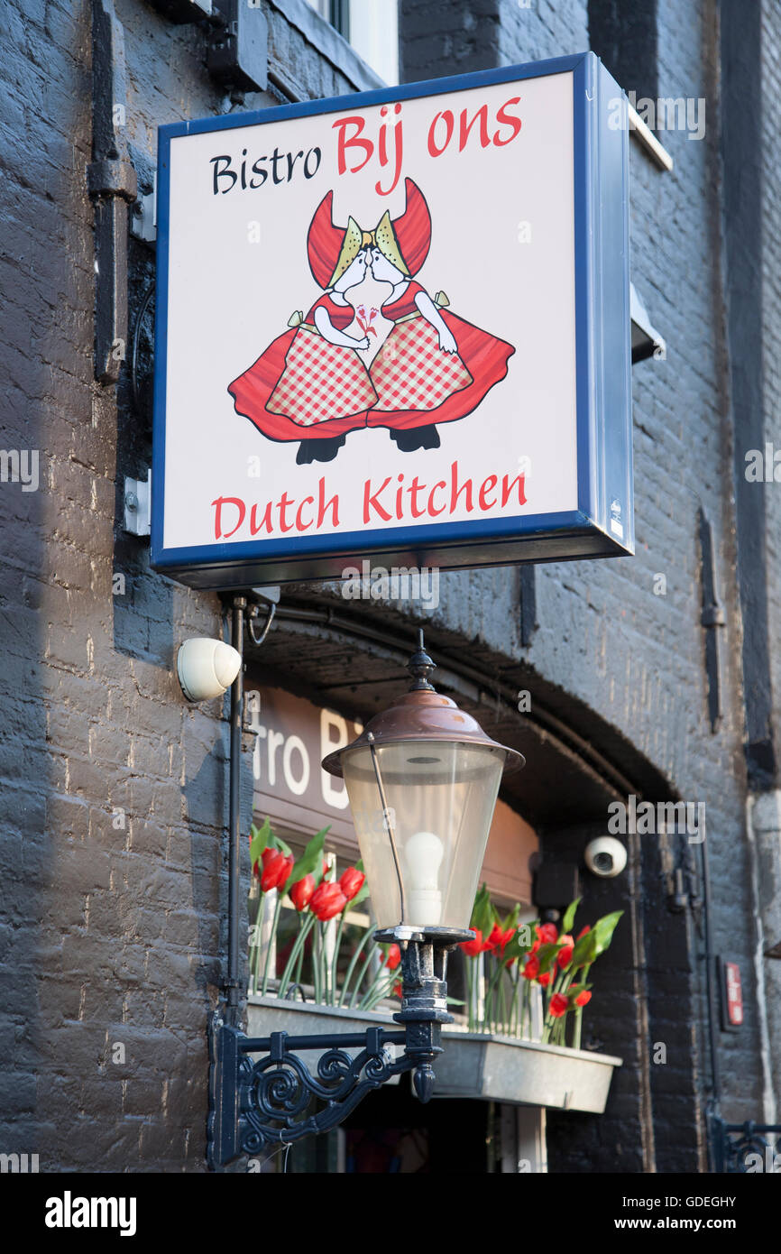 Bij Ons Restaurant Bistro, Amsterdam, Holland, Niederlande Stockfoto