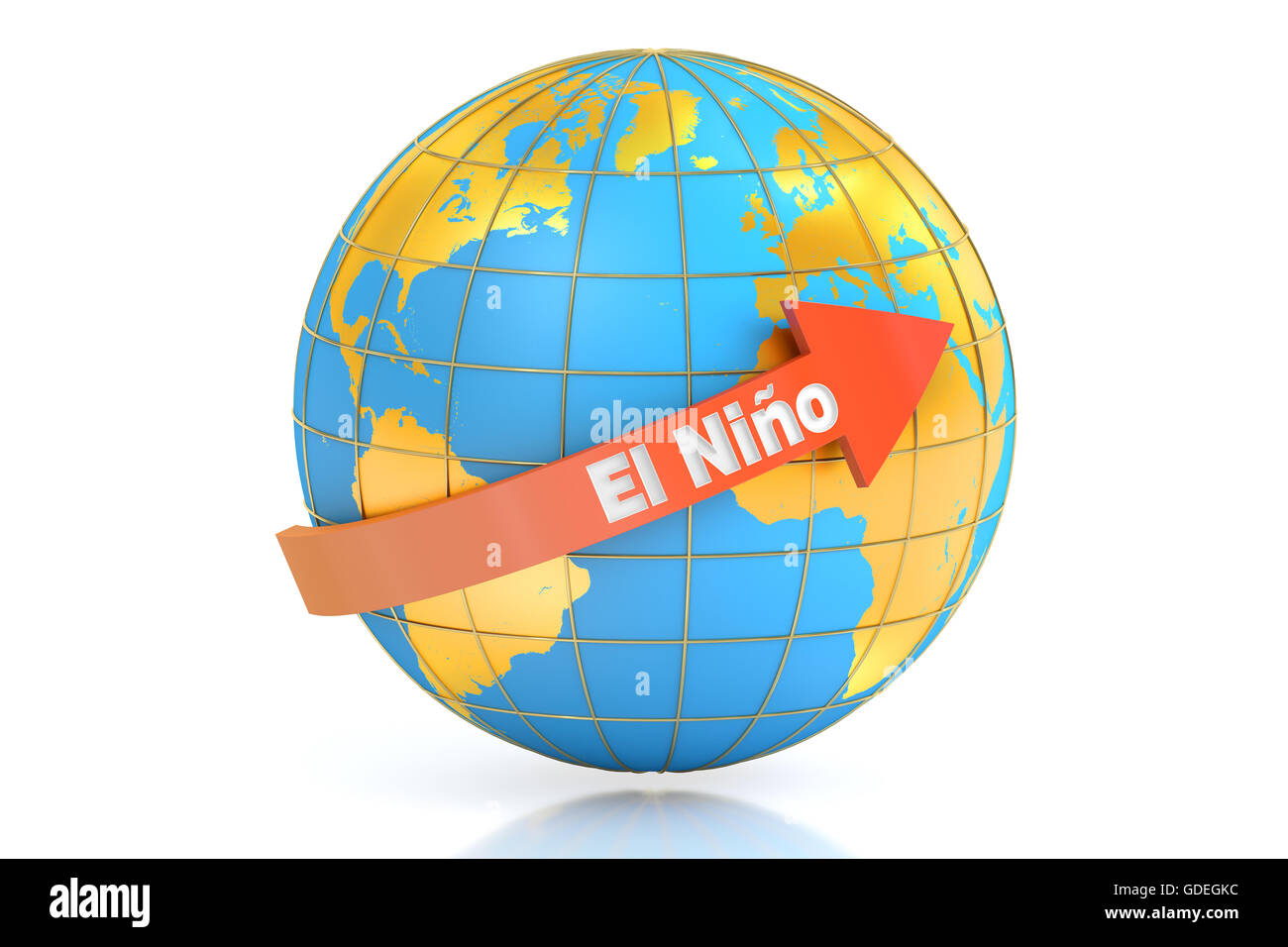 El Nino-Konzept, 3D-Rendering isolierten auf weißen Hintergrund Stockfoto