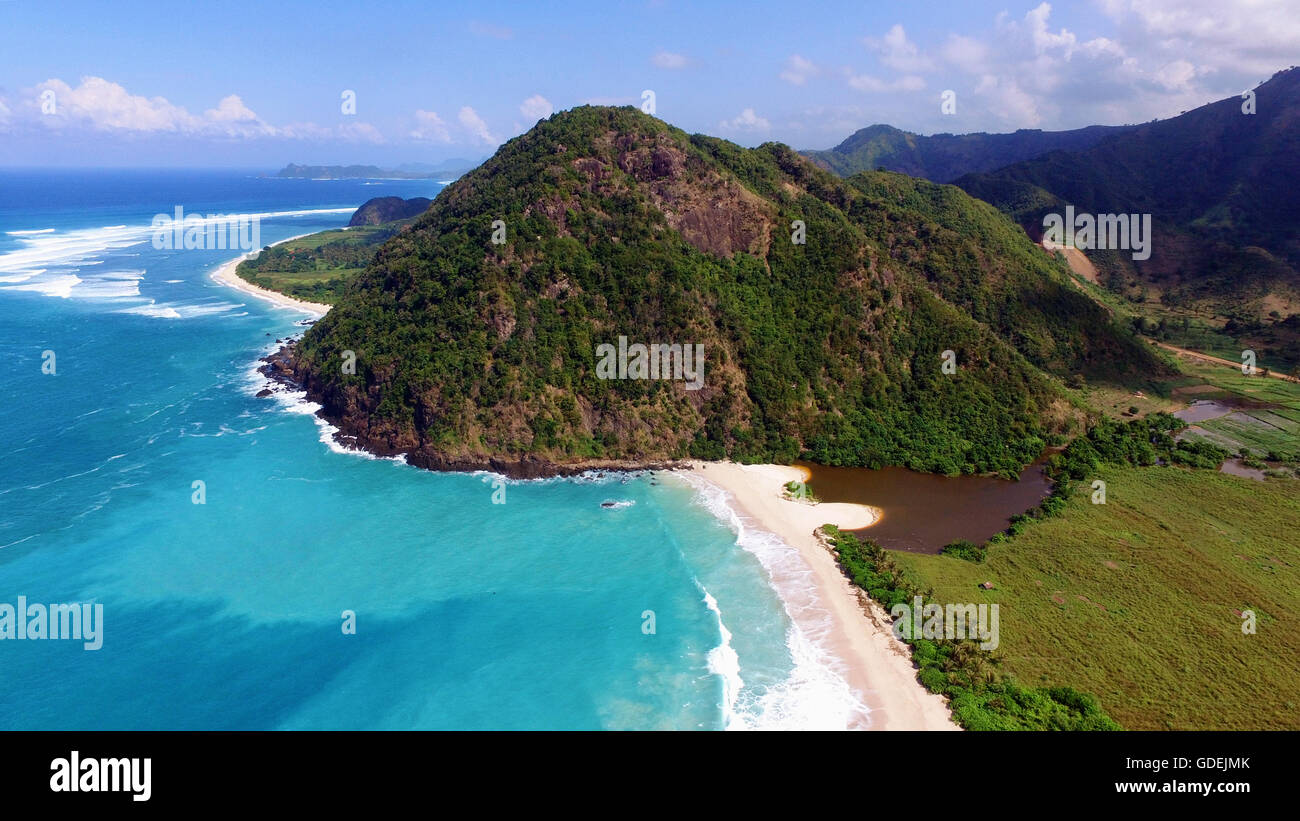 Strand, Selong Belanak, West Nusa Tenggara, Indonesien Stockfoto