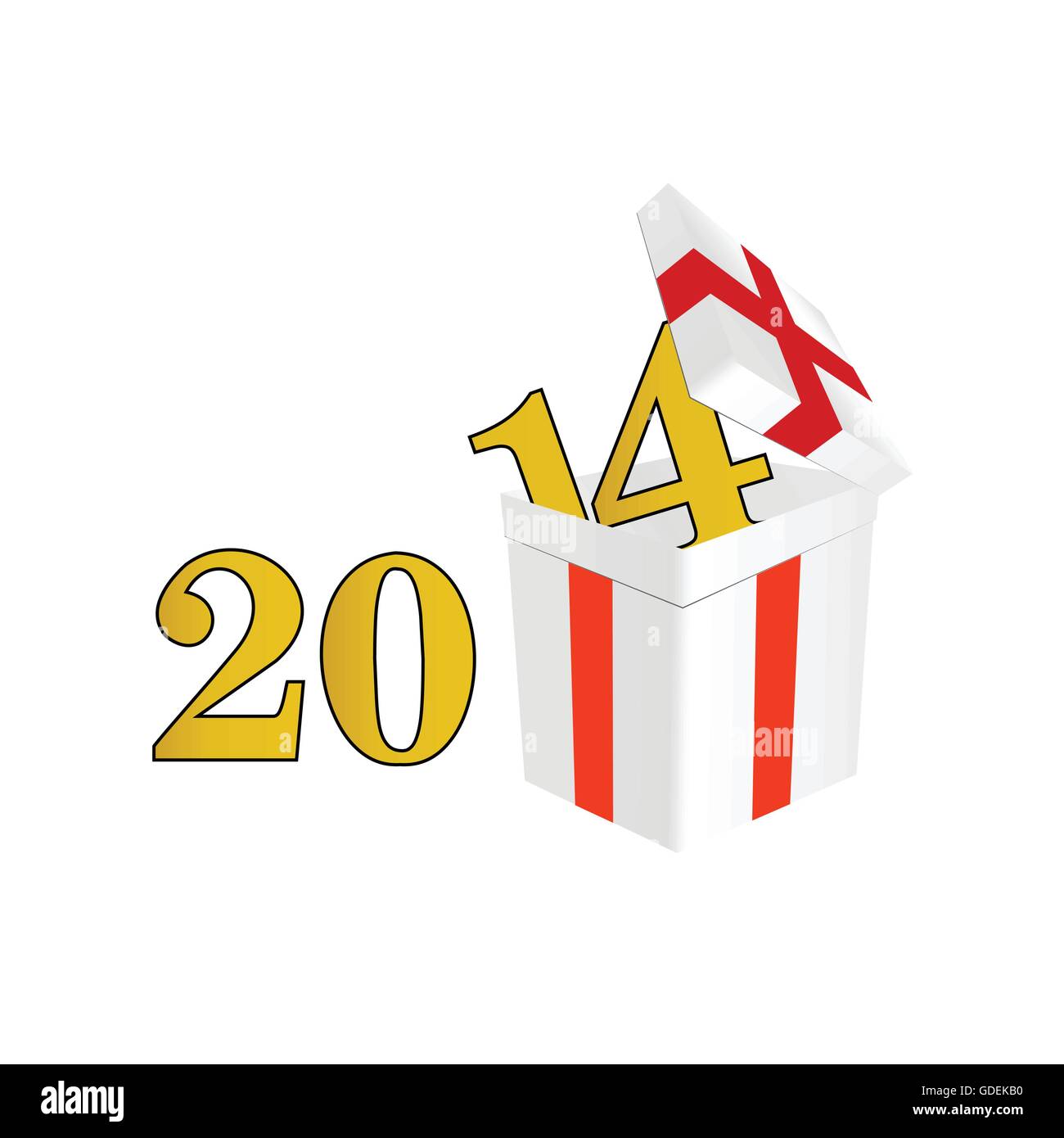 Jahr 2014 ein Paket mit Überraschungen Vektor-illustration Stock Vektor