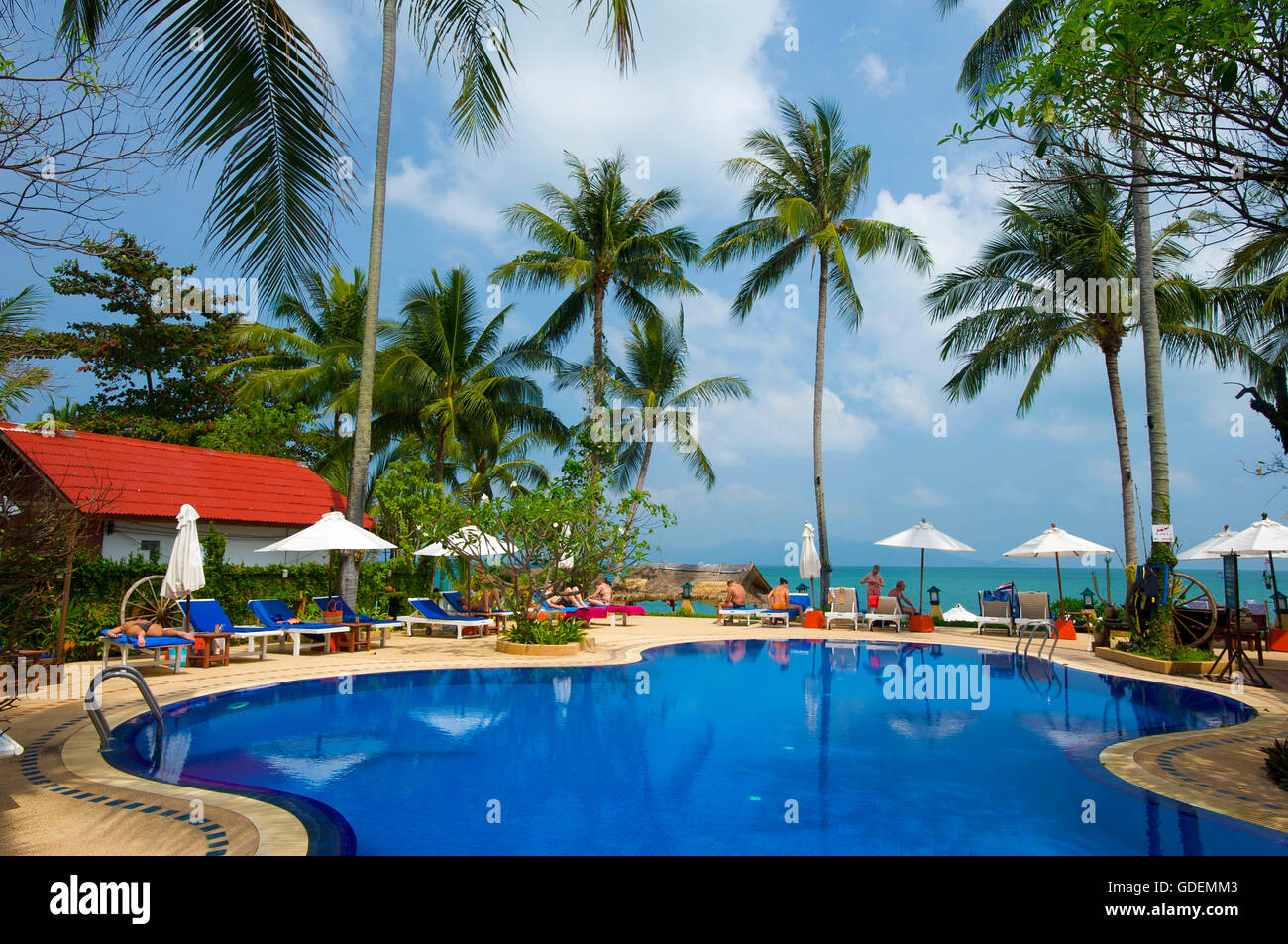 Hotels in Mae Nam Beach, Ko Samui Island, Thailand Stockfoto