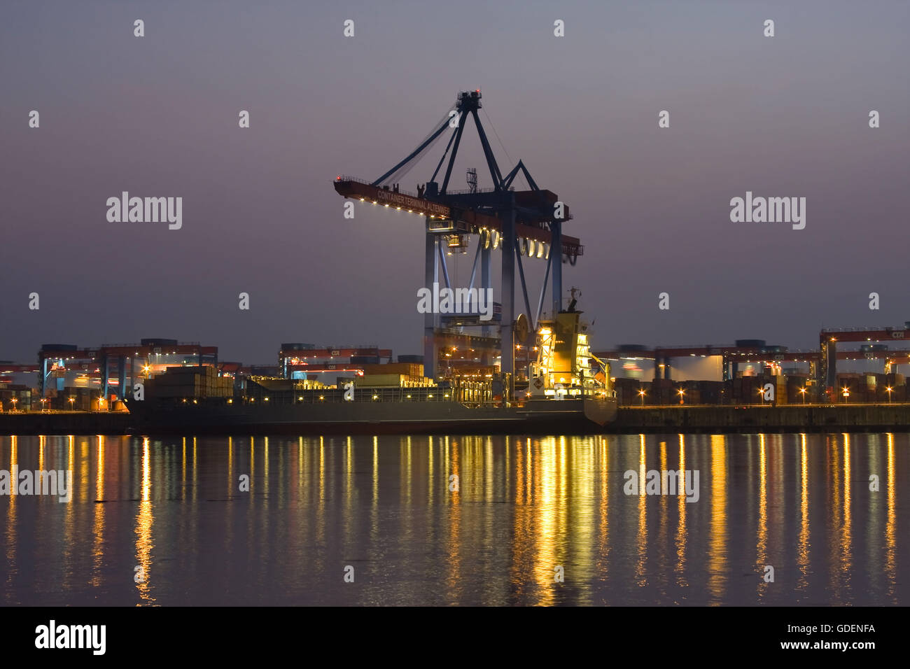 Container terminal Altenwerder, Hafen, Hamburg, Deutschland Stockfoto