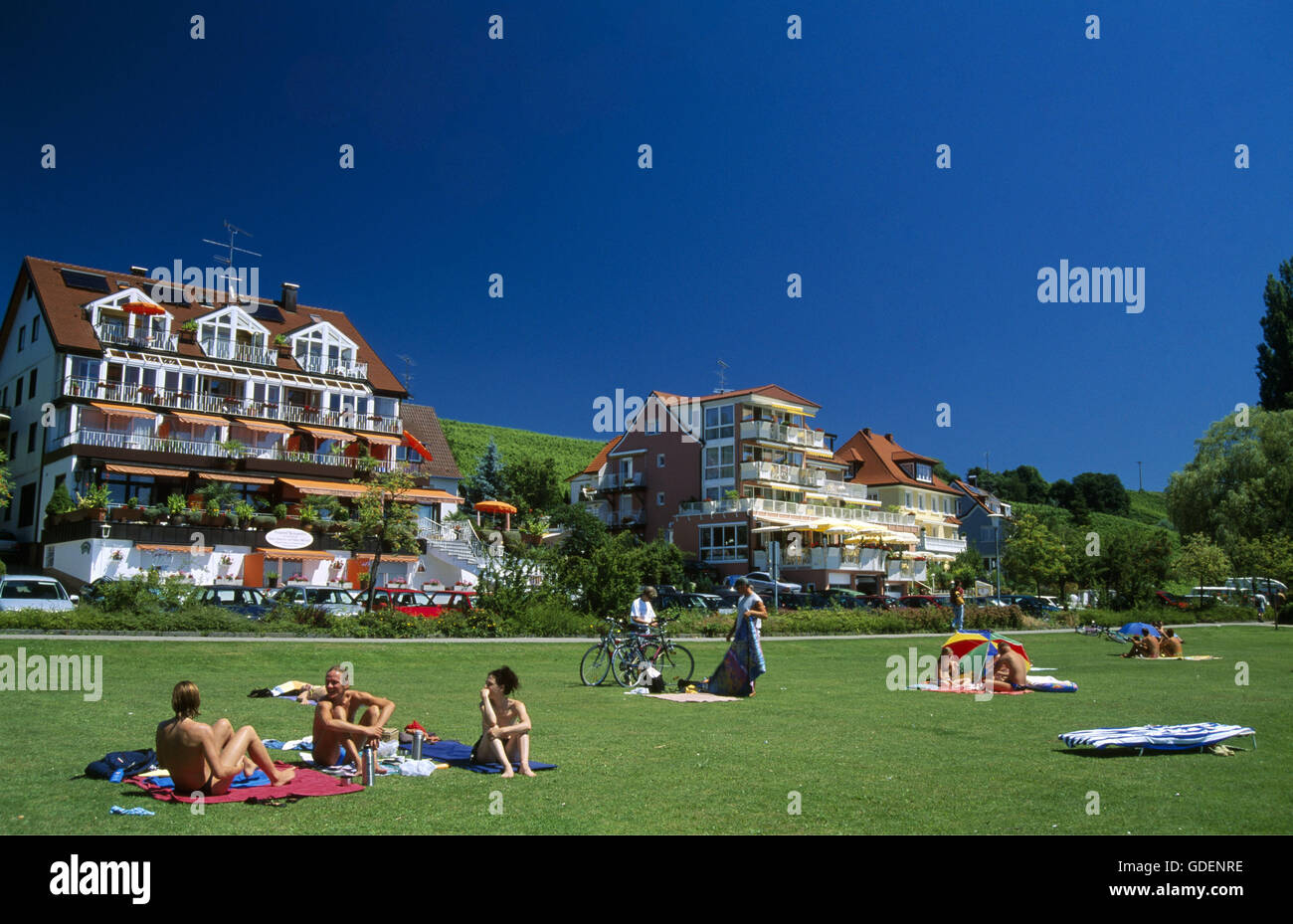 Strand von Meersburg, See Constsance, Baden-Württemberg, Deutschland Stockfoto