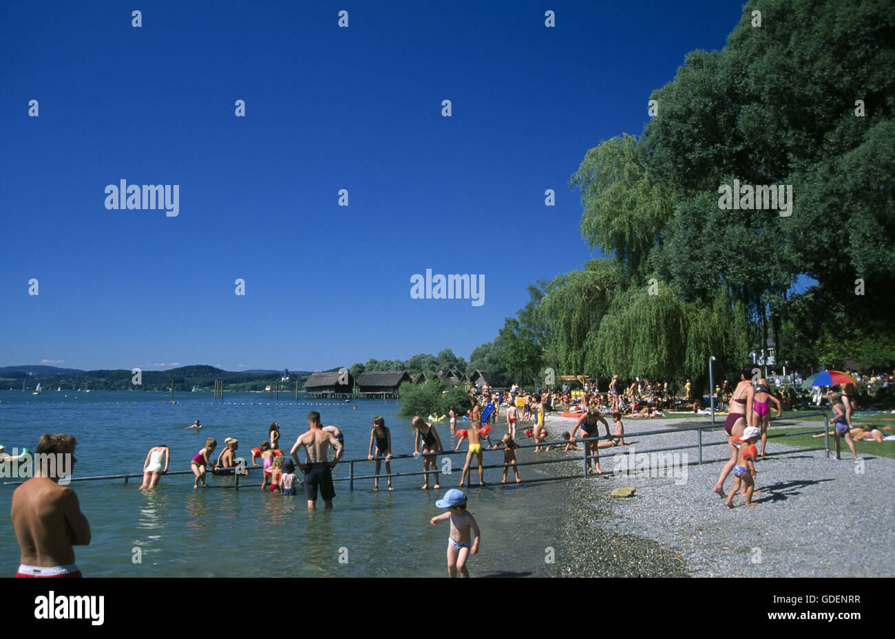 Strand von Unteruhldingen, See Constsance, Baden-Württemberg, Deutschland Stockfoto