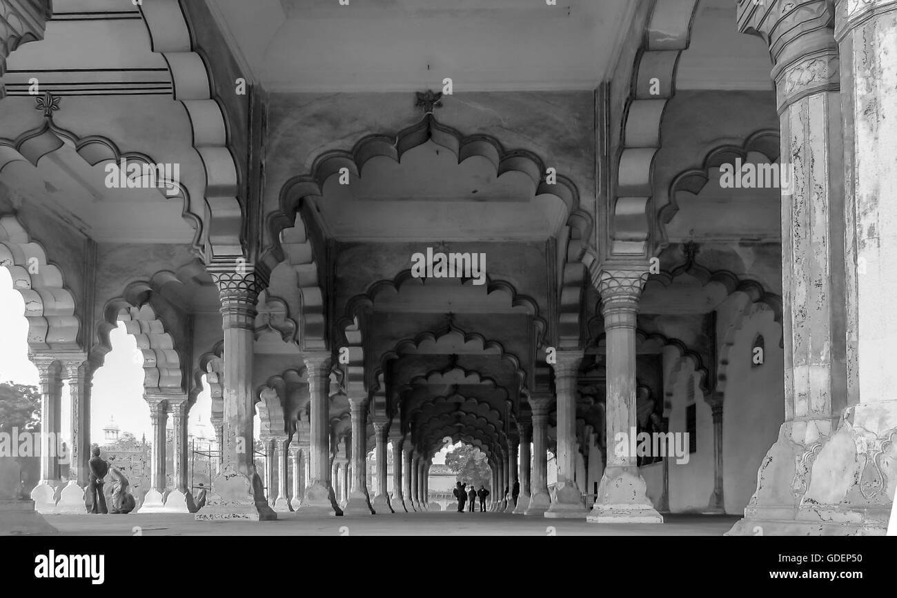 Indien Architecture-Agra Fort-Scalloped Arches Stockfoto