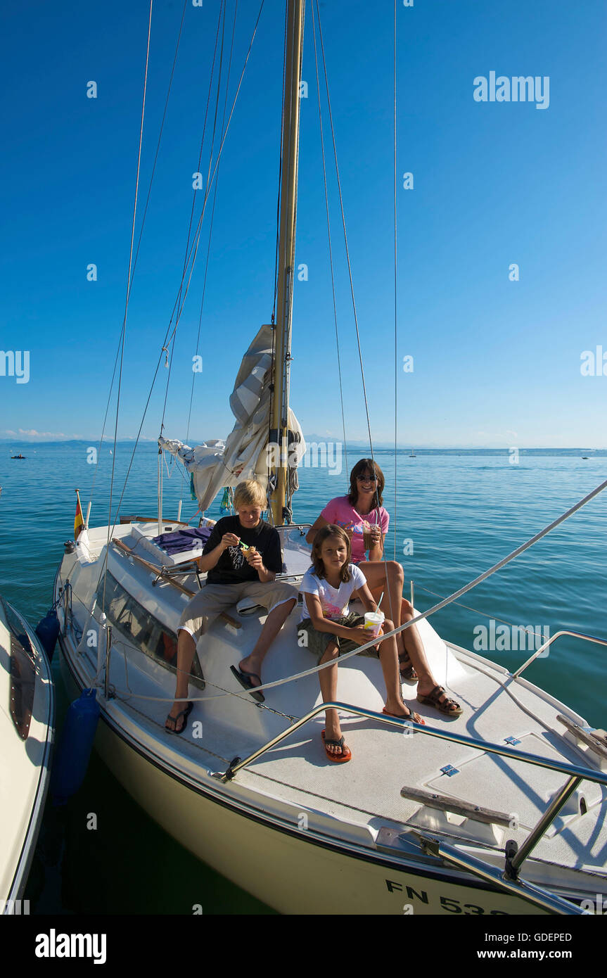 Segelboot, Bodensee, Baden-Württemberg, Deutschland Stockfoto
