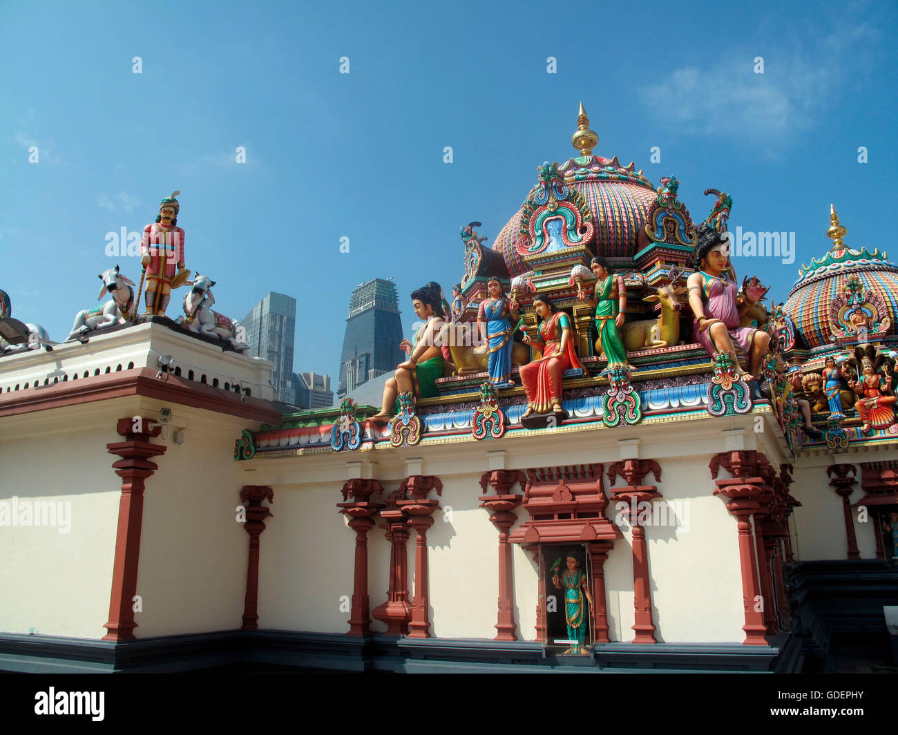 Sri Mariamman Temple, Chinatown, Singapur / ältesten Tempel von Singapur Stockfoto