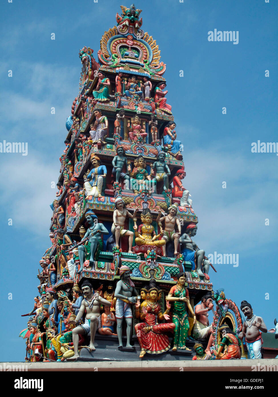Sri Mariamman Temple, Chinatown, Singapur / ältesten Tempel von Singapur Stockfoto