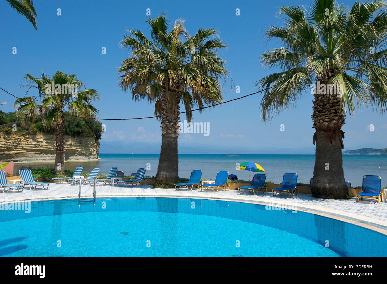 Hotels in Sidari, Korfu, Ionische Inseln, Griechenland Stockfoto