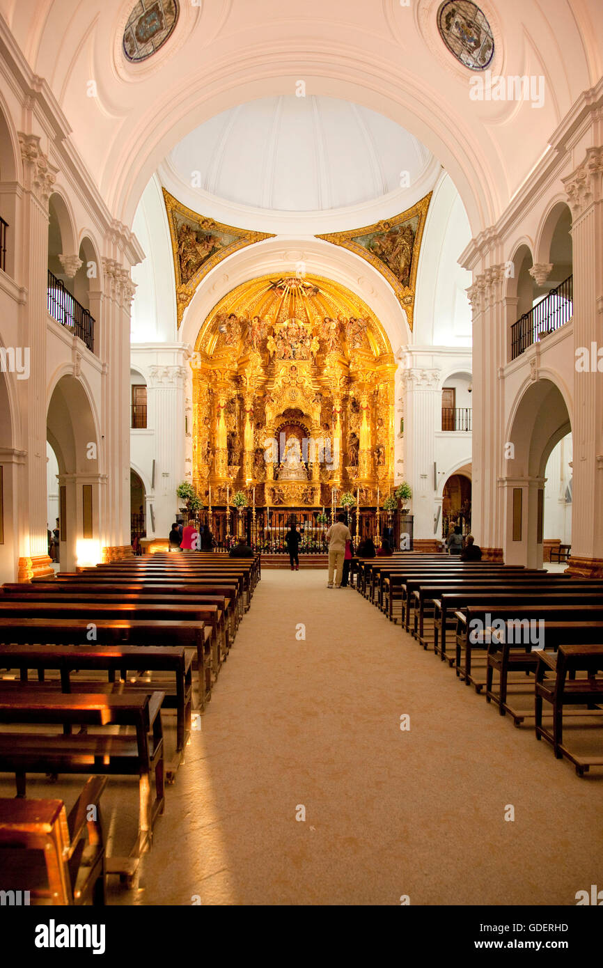 Kirche, Paloma Blanco, El Rocio, Coto Donana, Andalusien, Spanien Stockfoto