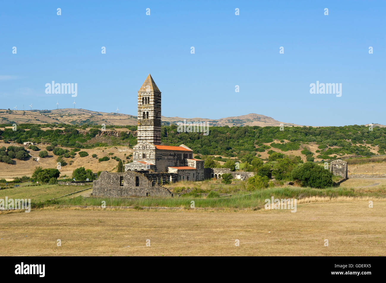 La Basilica della Santissima Trinità di Saccargia, Sardinien, Italien Stockfoto