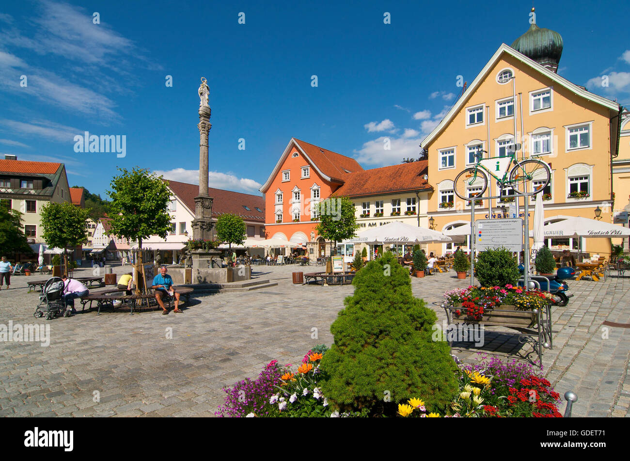 Marienplatz in der Olt Immenstadt, Allgäu, Bayern, Deutschland Stockfoto