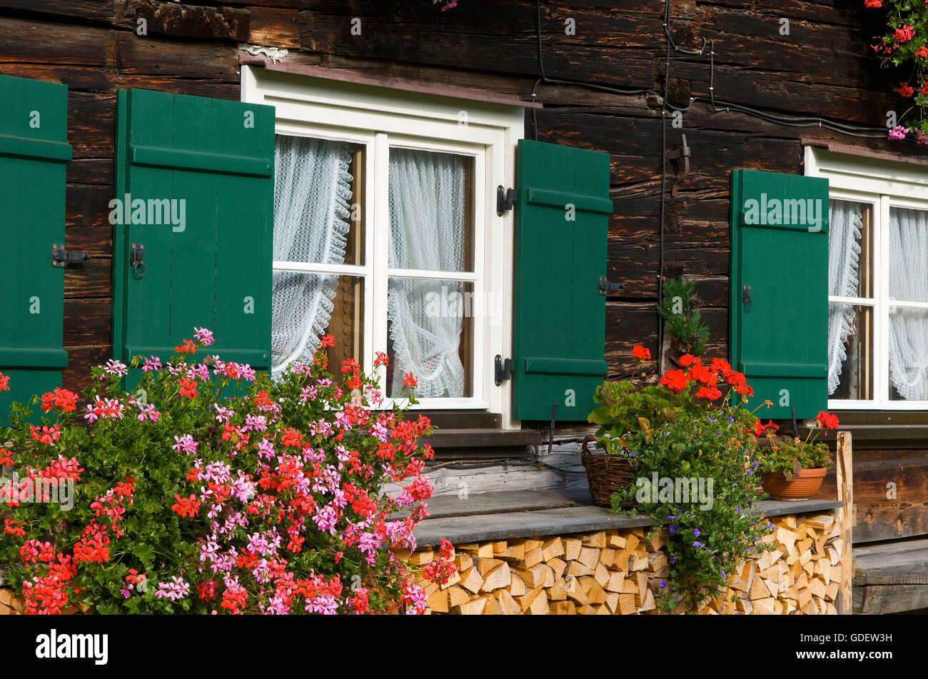 Traditionelles Bauernhaus in Oberstdorf, Allgäu, Bayern, Deutschland Stockfoto