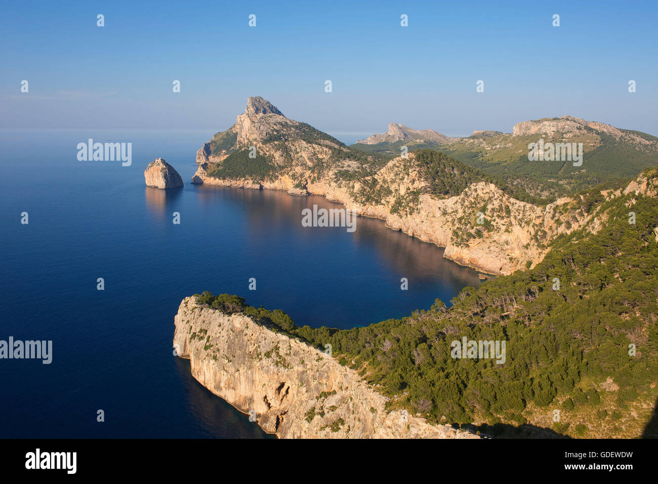 Cap Formentor, Blick vom Mirador des Colomer, Mallorca, Balearen, Spanien Stockfoto