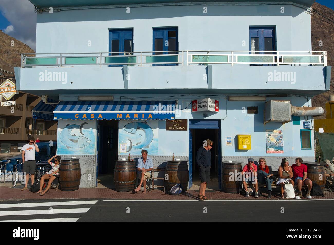 Casa Maria, La Playa, Valle Gran Rey, La Gomera, Kanarische Inseln, Spanien Stockfoto