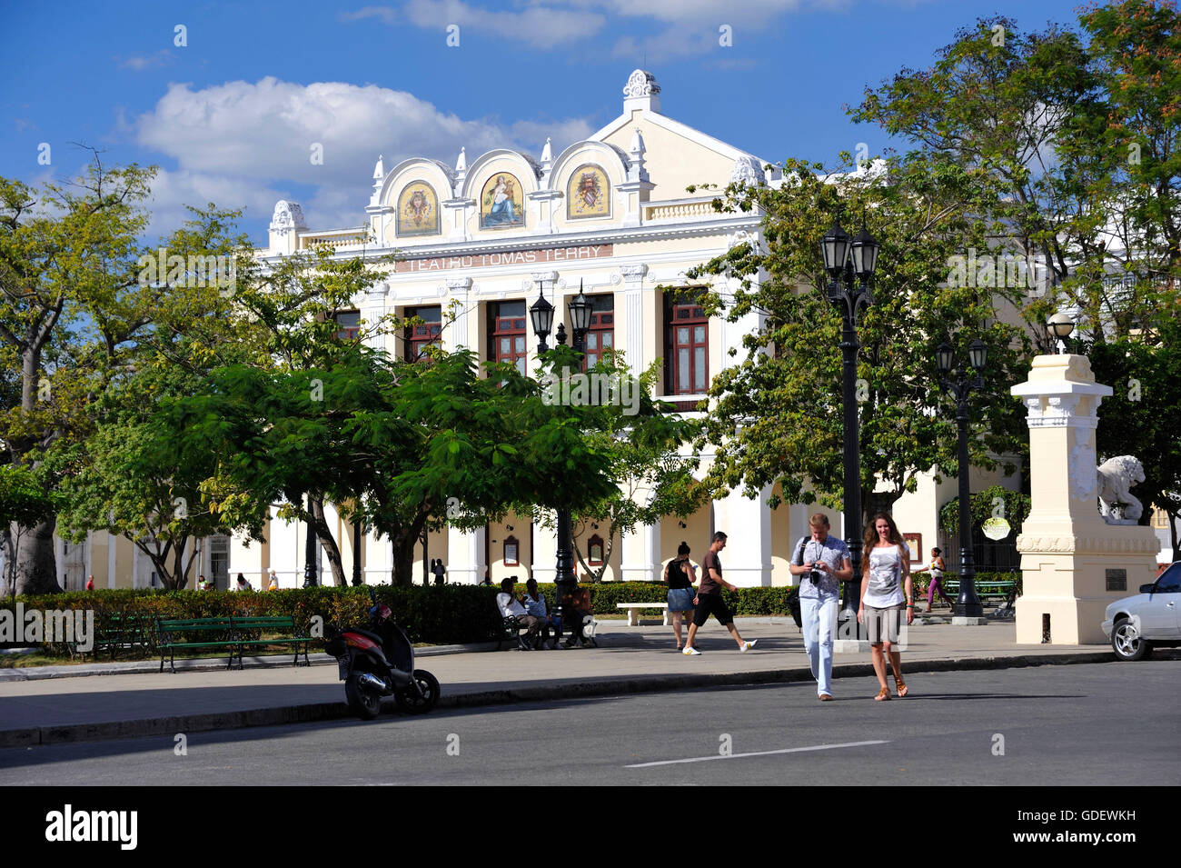 Teatro Tomas Terry, Parque Jose Marti, Cienfuegos, Kuba Stockfoto