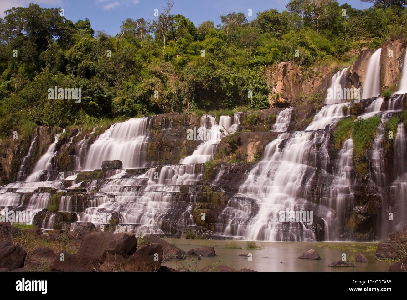 Pongour Wasserfall, Da Lat, Lam Dong, Tay Nguyen, Vietnam / Central Highlands, Western Highlands Stockfoto