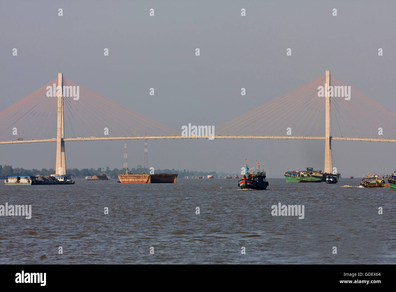 CAU Rach Mieu Brücke, Mekong, in der Nähe von My Tho, Mekong-Delta, Vietnam Stockfoto